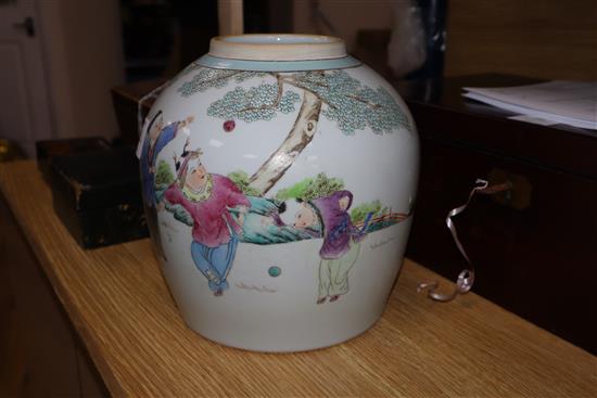 A Chinese famille rose jar 26cm high